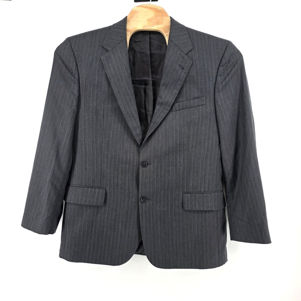 Jos A Bank Signature Collection Mens Blazer Charcoal Grey Pinstripe 2 Button